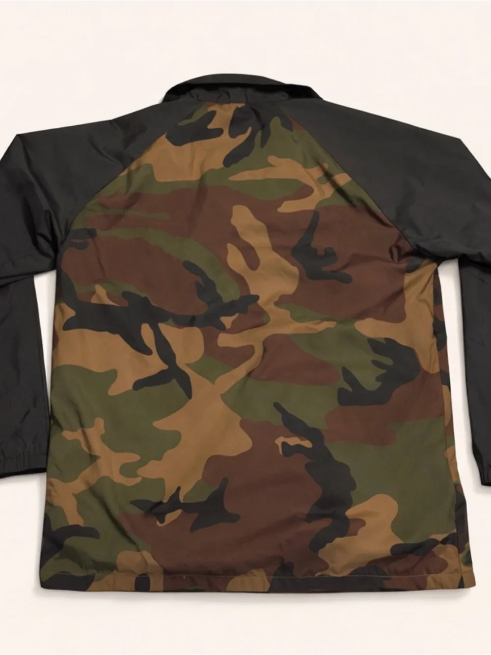 Vans Off The Wall Youth Camo Coach Jacket with Black Sleeves